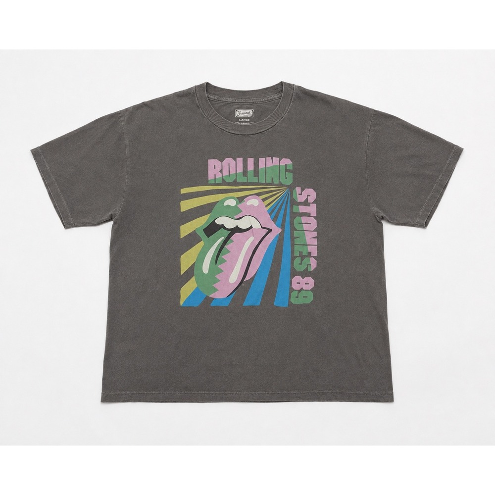 American Eagle Tailgate Rolling Stones 89 Graphic Tee Charcoal Gray Small
